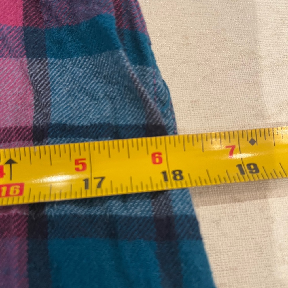 Mossimo Supply Co. Blue and Pink Plaid flannel western style snap button Shirt - Picture 8 of 9